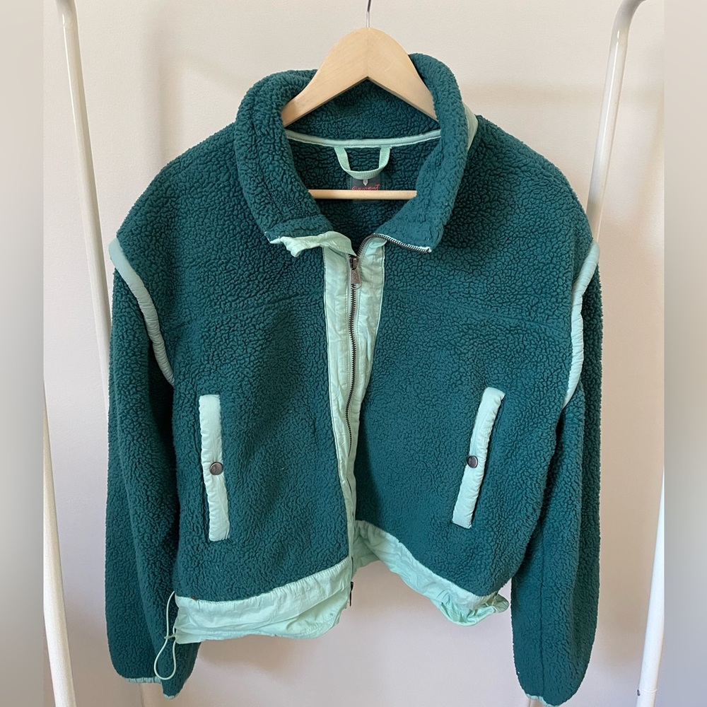 Free People Teal Teddy Jacket